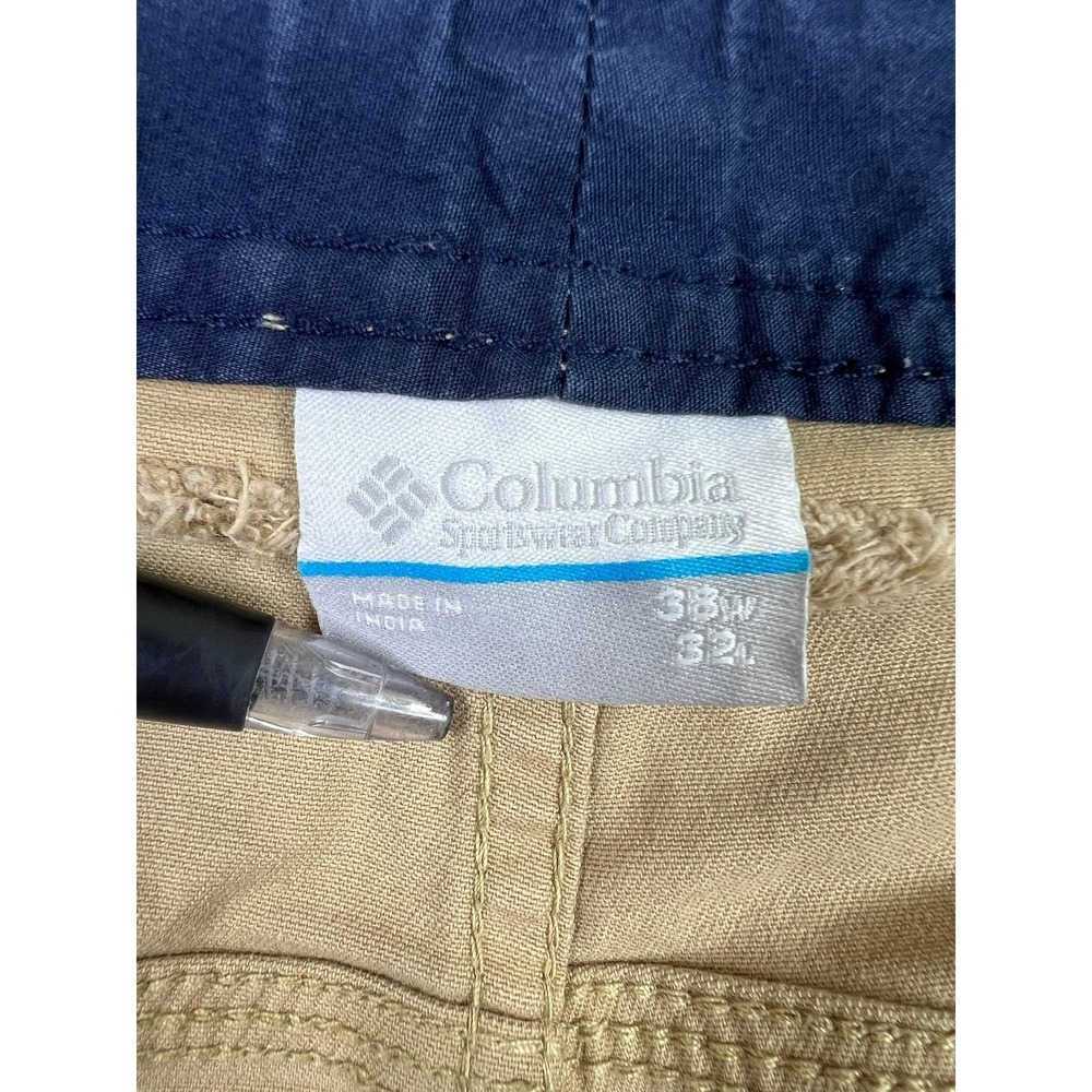 Columbia Pants Mens 38x32 (Fits 40x32) Khaki‎ Regular Fit Cotton Stretch Outdoor - Picture 5 of 12